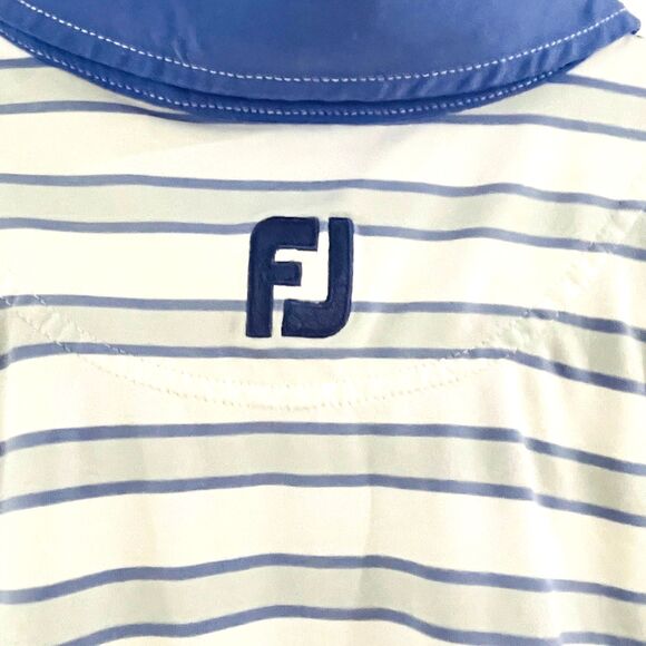 FootJoy Mens Size M Golf Performance Polo Neshanic Valley Short Sleeve Striped - Picture 9 of 10